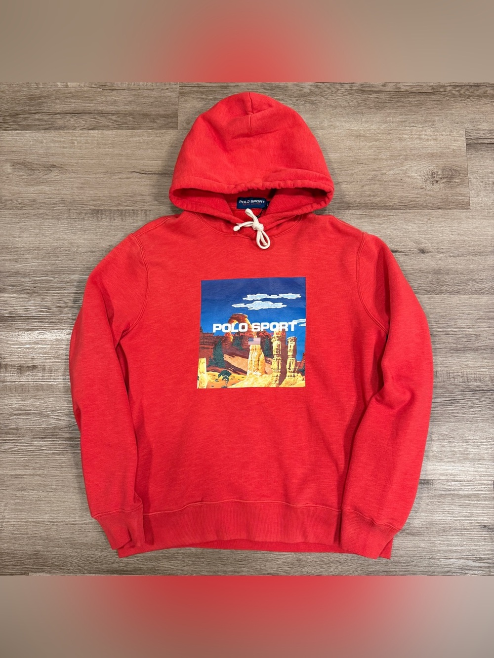 Polo Sport Ralph Lauren Red Rocks Graphic Hoodie Sweatshirt Large Sportsman